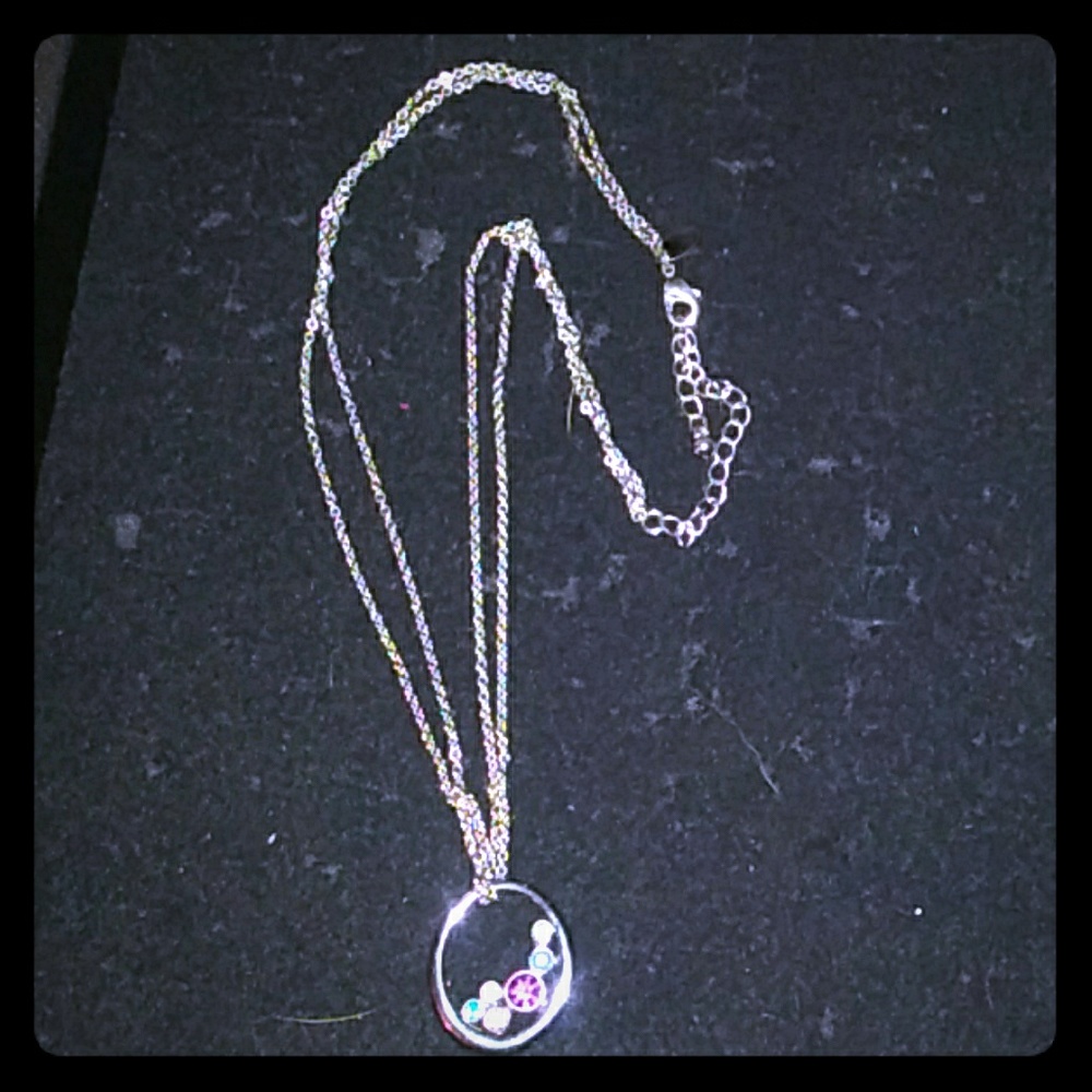Silver Chain with Crystal & Silver Pendant